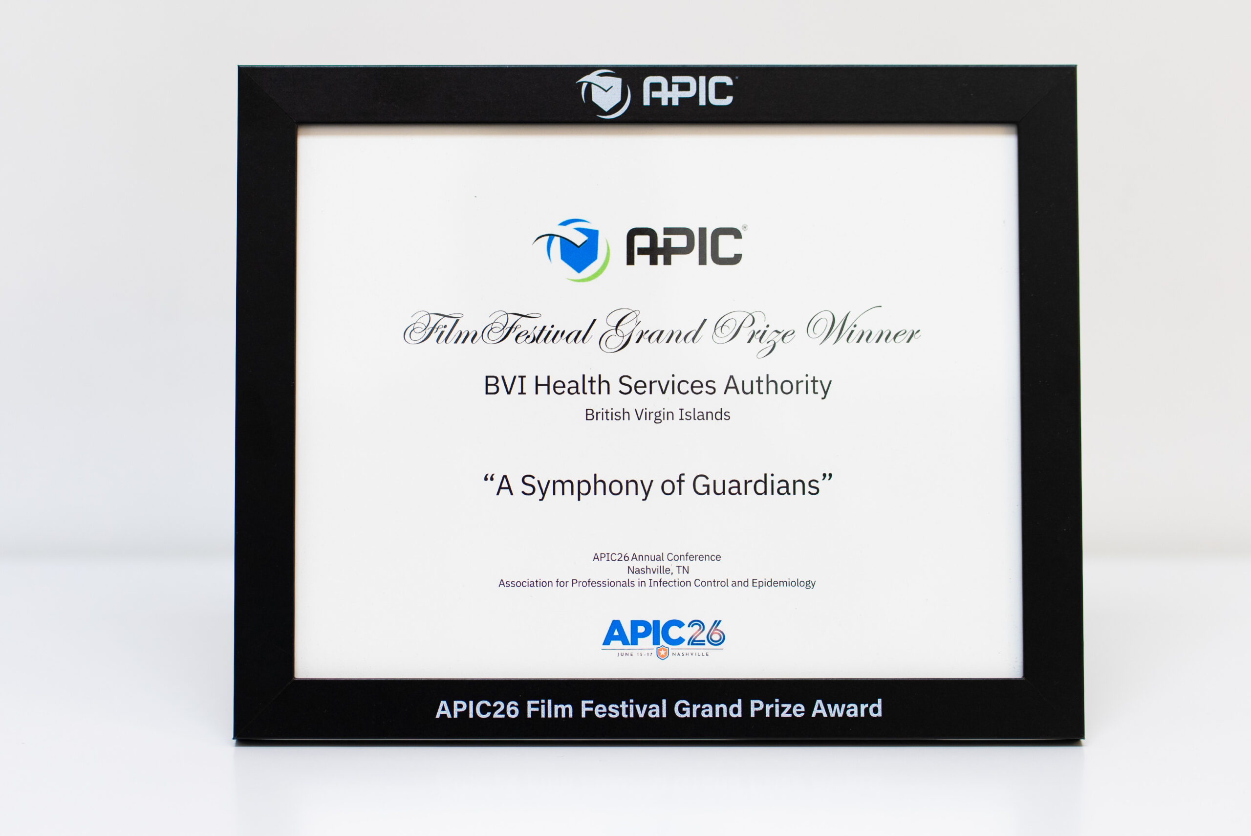 BVIHSA Celebrates International Grand Prize Win for Infection Prevention Film